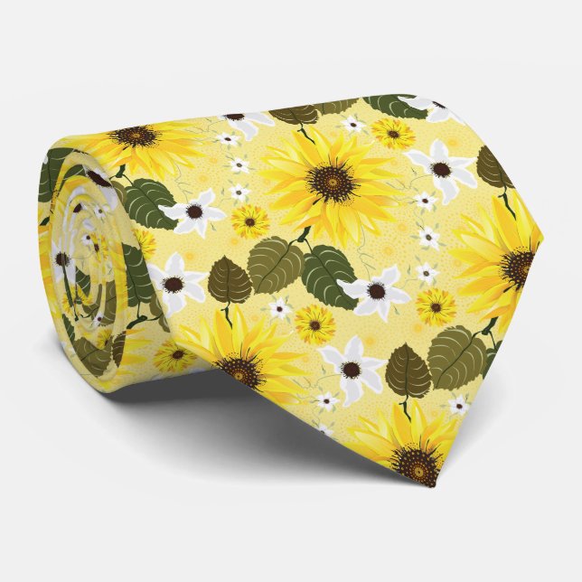 Gravata Sunflower Floral (Rolled)