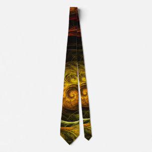 Gravata Sunrise Floral Red Abstrato Art Tie