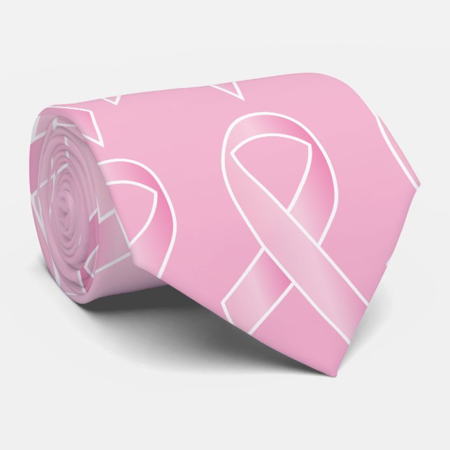 Gravata Supporting Breast  Cancer Awareness Tie (Rolled)