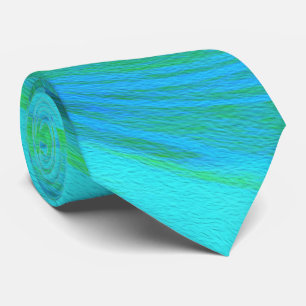 Gravata Supressão de Arte Líquida de Abstrato Azul Groovy 