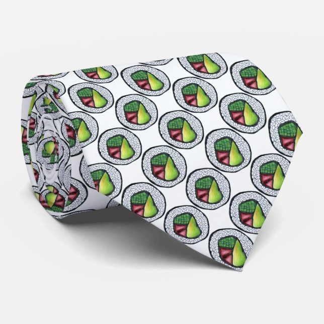 Gravata Sushi California Roll Comida Japonesa Foodie Tie (Rolled)