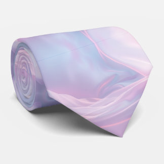 Gravata Sussurros de Seda: Pastel Sonhador Onda Azul Rosa