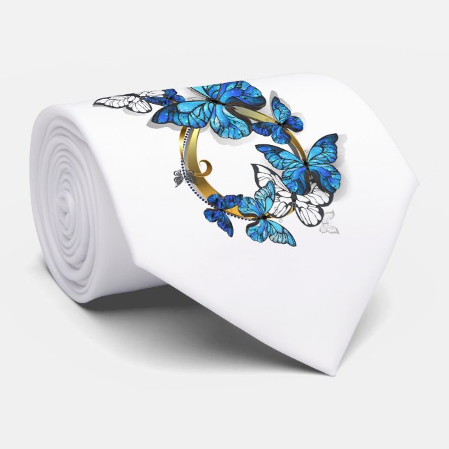 Gravata Symbol Infinity of Blue Morpho Butterflies (Rolled)