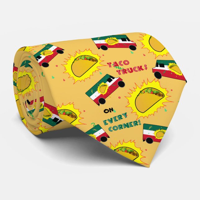 Gravata Taco Caminhões Em Cada Canto (Rolled)