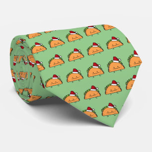 Gravata Taco vestindo Santa Hat Casca de Natal salsa