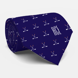 Gravata Tacos de Golfe Monogramados Azul Escuro