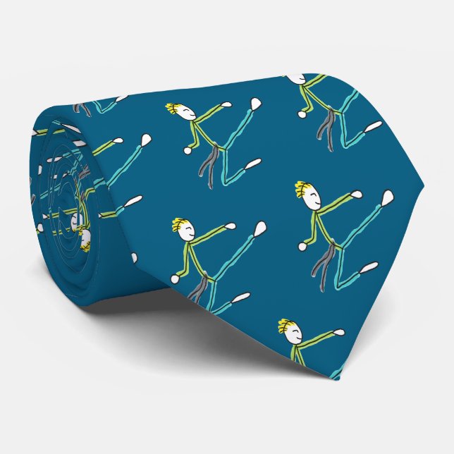 Gravata Taekwondo Stickman (Rolled)