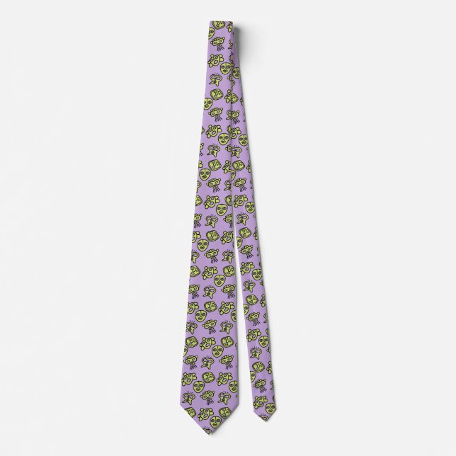 Gravata Taino Mask Tie lavanda (Frente)