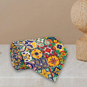 Gravata Talavera Espanhol México azulejos Coloridos