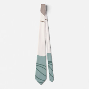 Gravata Tan Aqua e White Neck