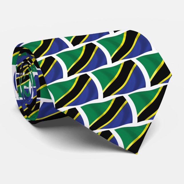 Gravata Tanzânia Flag Tie (Rolled)