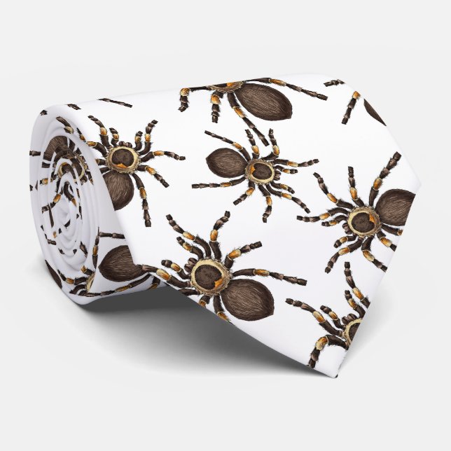 Gravata Tarantula em branco (Rolled)