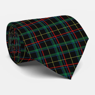 Gravata Tartan de Natal Verde Preto Vermelho