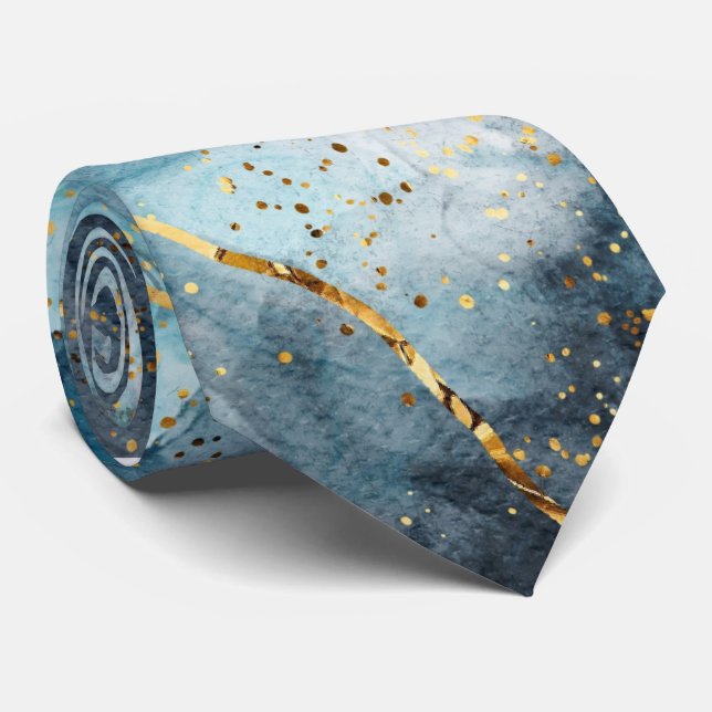 Gravata Tartaruga de Abstrato do Marble Turquoise (Rolled)