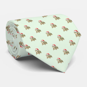 Gravata Tartaruga de Natal com Chapéu de Papai Noel em Aqu