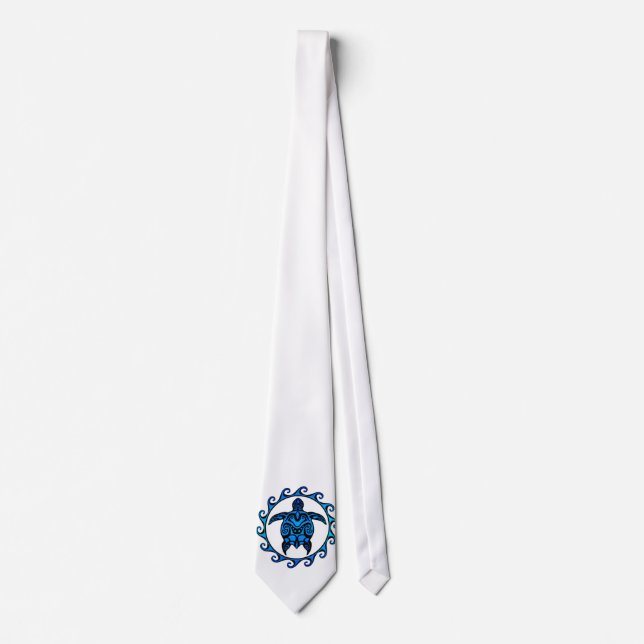 Gravata Tartaruga tribal azul Sun (Frente)