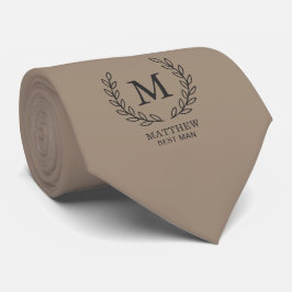 Gravata Taupe Elegante Padrinho de Casamento Louro Monogra