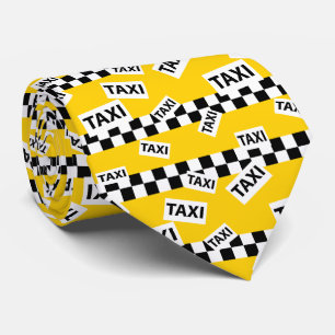 Gravata Taxi Driver New York Yellow Cab Checkerboard Fun