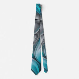 Gravata Teal and Gray Modern Design Neck Tie