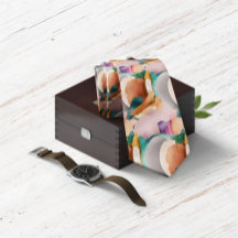 Téal de Abstrato Chic Moderno Terracotta