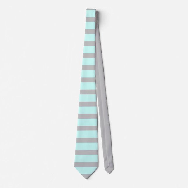 Gravata Teal e Cinzas Striped  (Frente)