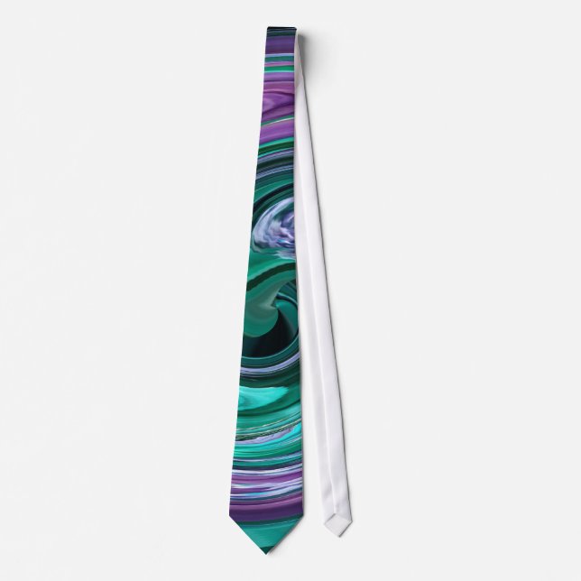 Gravata Teal Green e Violet Swirls Tie (Frente)