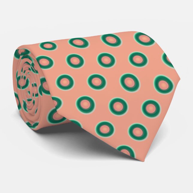 Gravata Teal Green Salmon Rosa (Rolled)