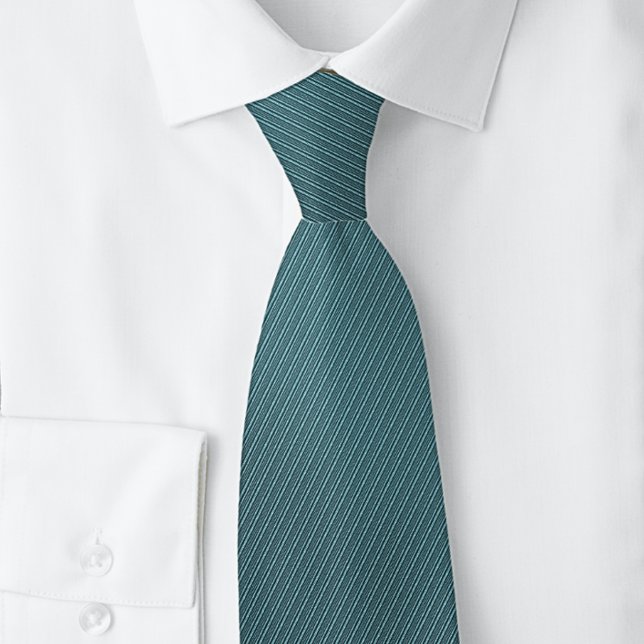 Gravata Teal Pin Stripe Business Moderno (Criador carregado)