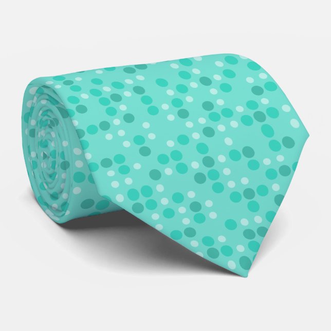 Gravata Teal Polka Dots (Rolled)