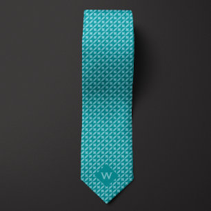 Gravata Teal Refletiu Crescentes Casuais