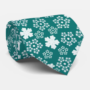 Gravata Teal Star e Snowflake Padrão de inverno