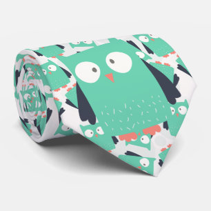 Gravata Teal Whimsical Owl