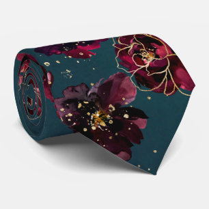 Gravata Téália Bordeaux Safira Tom Jóia Dourada Casamento