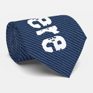 Gravata Tecido de Jeans Azul - Adicionar seu texto - Perso