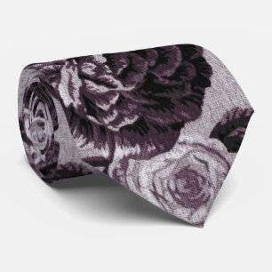 Gravata Tecido Floral de Toile Bordeaux Red Vintage