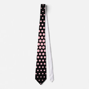 Gravata Tecno Rosa Pontos Modernos Pretos