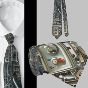 Gravata Tecnologia Robótica Maluca e Nerdy Máquina