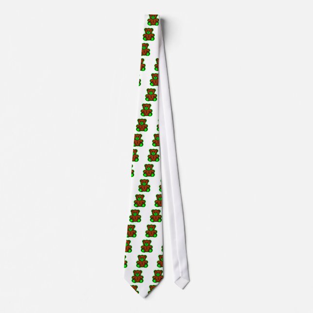 Gravata Teddy Bear Green Brown O MUSEU Zazzle Dons (Frente)