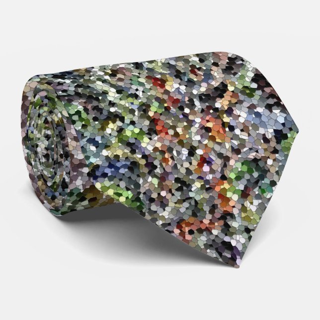 Gravata Tema Contemporâneo do Abstrato de Negrito do Mosai (Rolled)