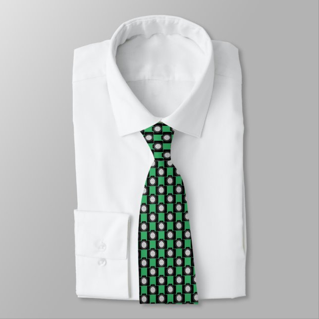 Gravata Tema da câmera Necktie (Fotógrafo) - verde-marinho (Amarrado)