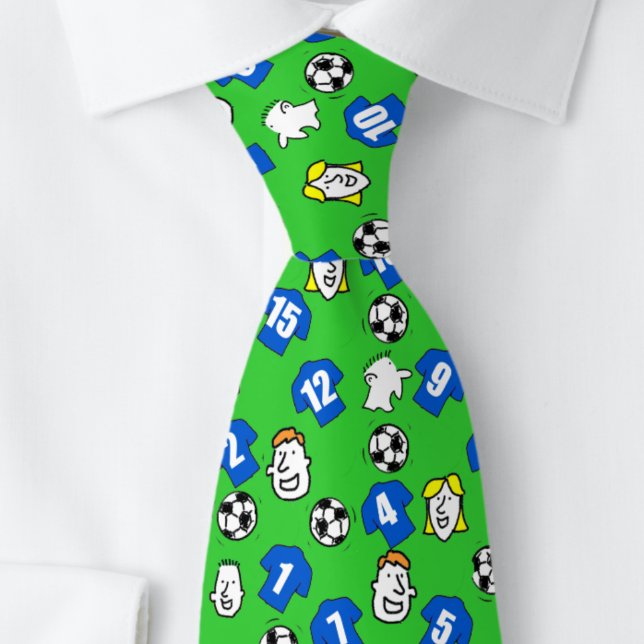 Gravata Tema de futebol com camisas azuis (Close up)