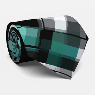 Gravata Tendência Abstrato Verde Azul Azul Azul, Xadrez Br