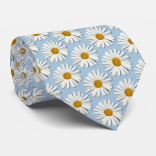 Gravata Tendy Daisy Flower Blossoms - Moda - Azul