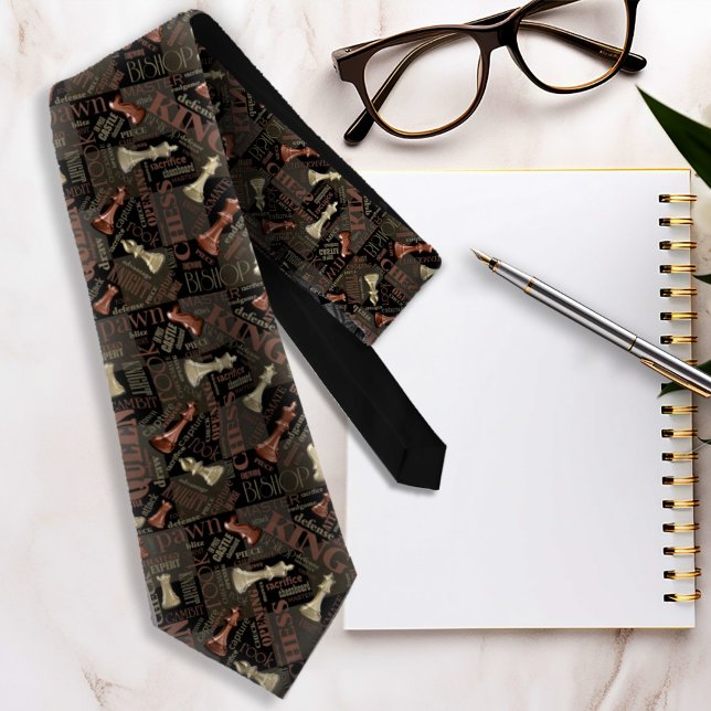 Gravata Termos e peças de xadrez Cobre e Dourado ID784 (Criador carregado)