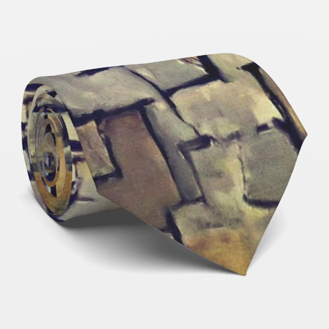 Gravata Terra Cubista – Forma Texturizada (Rolled)