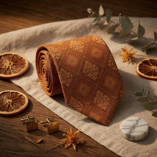 Gravata Terracotta Laranja Diamante