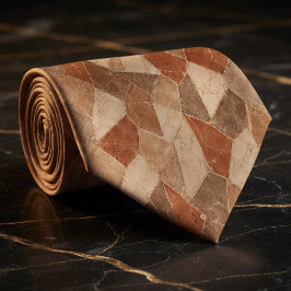 Gravata Terracotta Rústica e Mármore de Arenito Geométrico