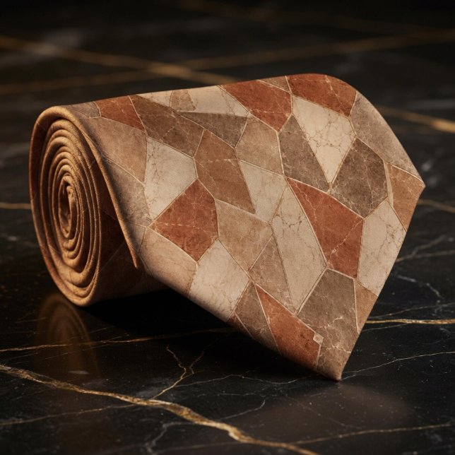 Gravata Terracotta Rústica e Mármore de Arenito Geométrico (Criador carregado)