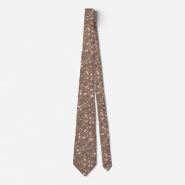 Gravata Terrazzo Brown e Beige e Cream Abstrato masculino