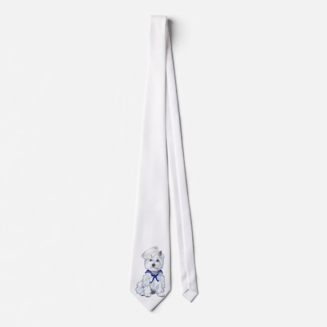 Gravata Terrier Branco do West Highland Marinheiro (Frente)